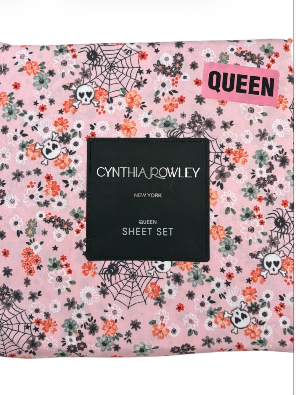 CYNTHIA ROWLEY➕NWT Halloween Floral Skull Sheet Set